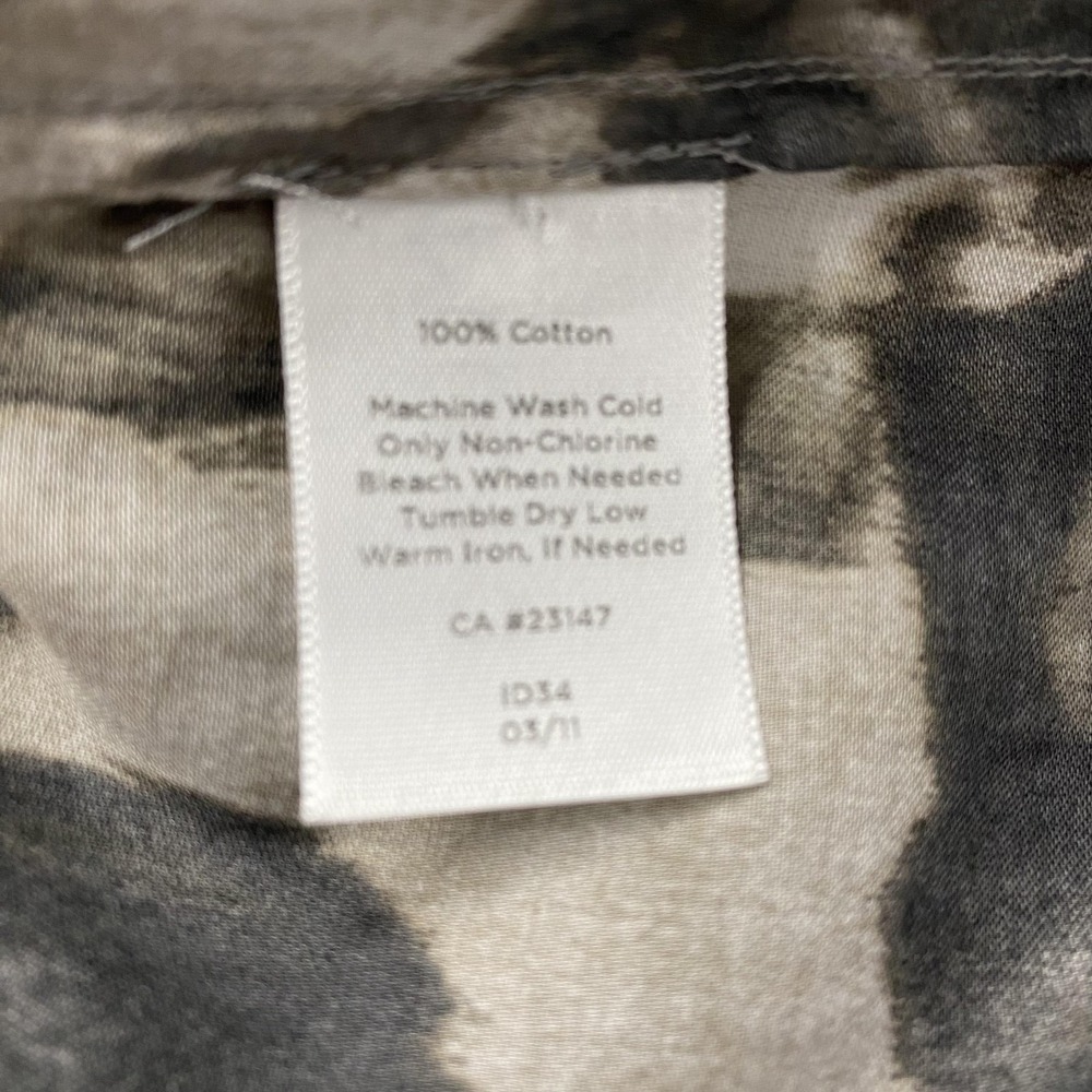 Talbots Shirt Womens 12 Gray Rose Floral Short Sleeve 100% Cotton Top Blouse - Picture 6 of 11